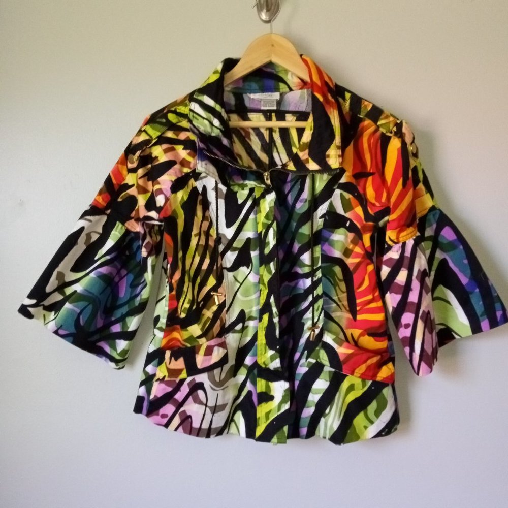 Just B Rainbow Zebra Print Design Jacket